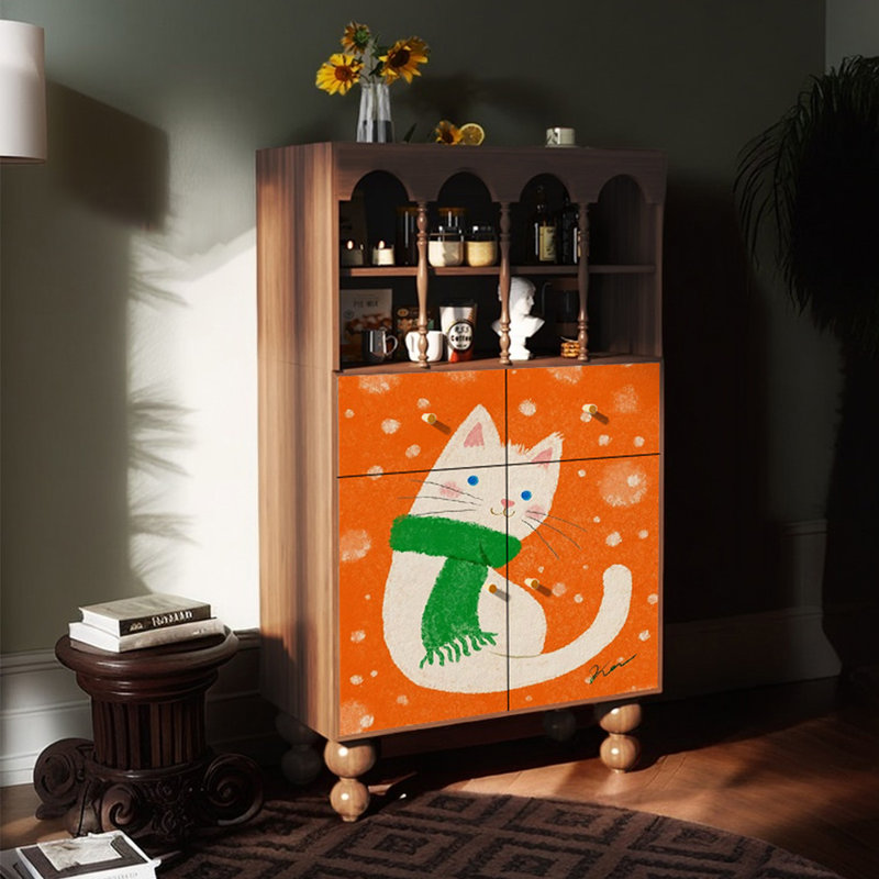 Modern creative simple wooden accent cabinet