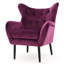 Chaise rembourrée en velours fuchsia de style Mid-Century confortable et confortable