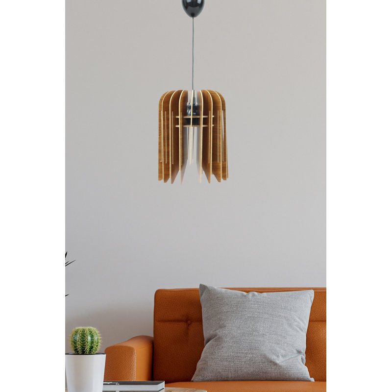 Luminaire suspendu géométrique unique 1 lumière, Brun, Noir