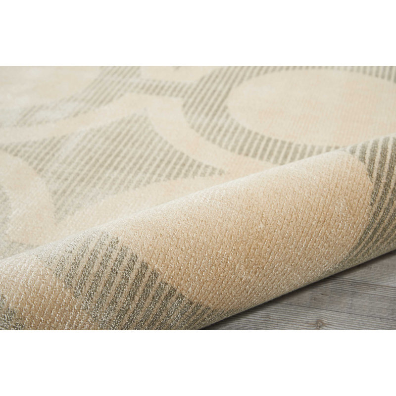 Tapis crème / gris Chaudeville, Rectangle 3 pi 5 po x 5 pi 5 po