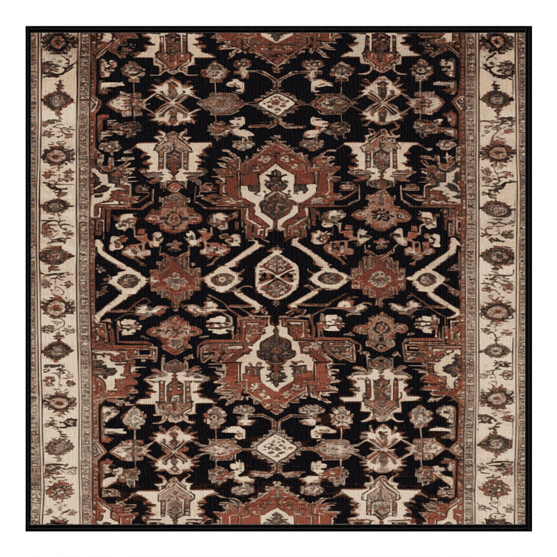 Tapis brun lavable à la machine, Carré 8 pi