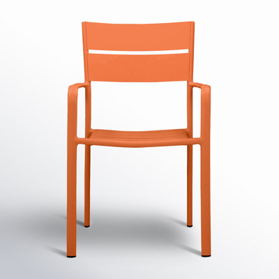 Ottie All-Weather Powder Coated Aluminum Outdoor Stacking Dining Armchair