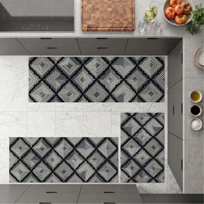 Tapis de cuisine lavables antidérapants à motif géométrique