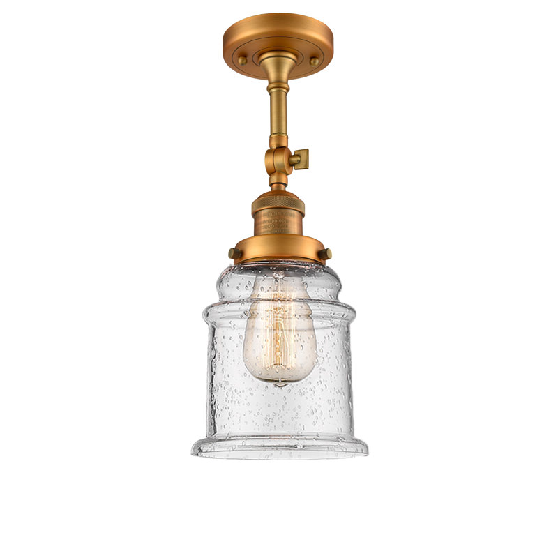 Galaviz Glass Semi Flush Mount, Brushed Brass, Seedy