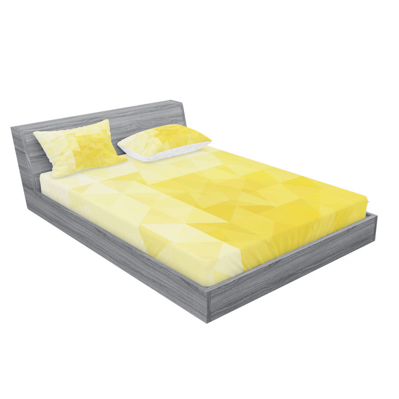 Microfiber Geometric Sheet Set, Queen Sheet Set with Fitted Sheet