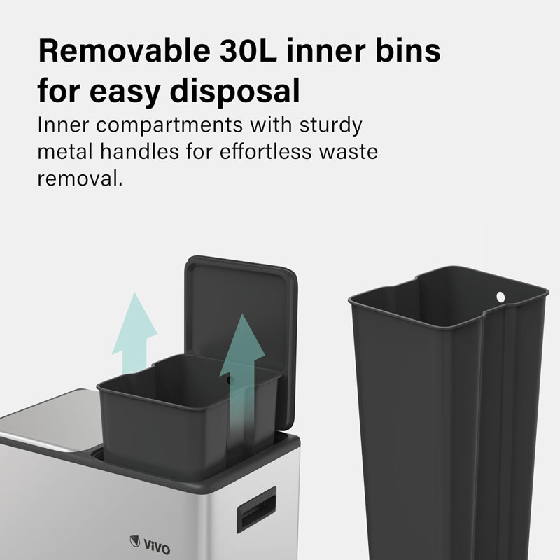 Metal Multi-Compartment Rubbish & Recycling Bin