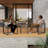 3-Piece Patio Furniture Set Courtyard Dialogue Outdoor All-Weather Wicker Furniture With A Table And Cushions-1360144285