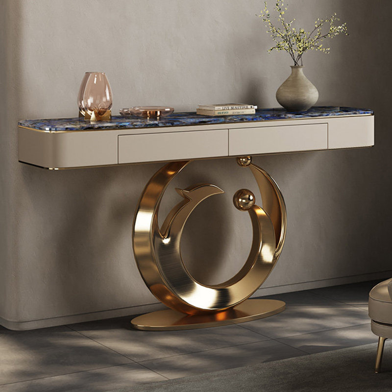Modern light luxury simple console table, 39" H x 47.2" W x 13.8" D