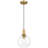 Chantelle 1 Light Pendant - Antique Brushed Brass Finish-495311393