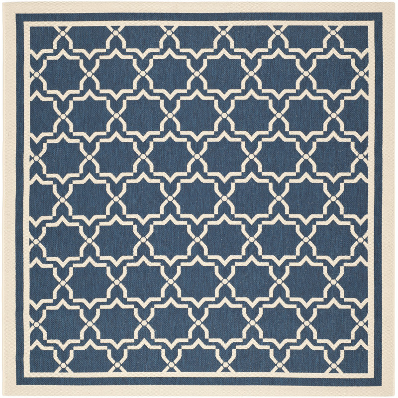 Dirks Performance Geometric Indoor/Outdoor Area Rug, Square 6'7"