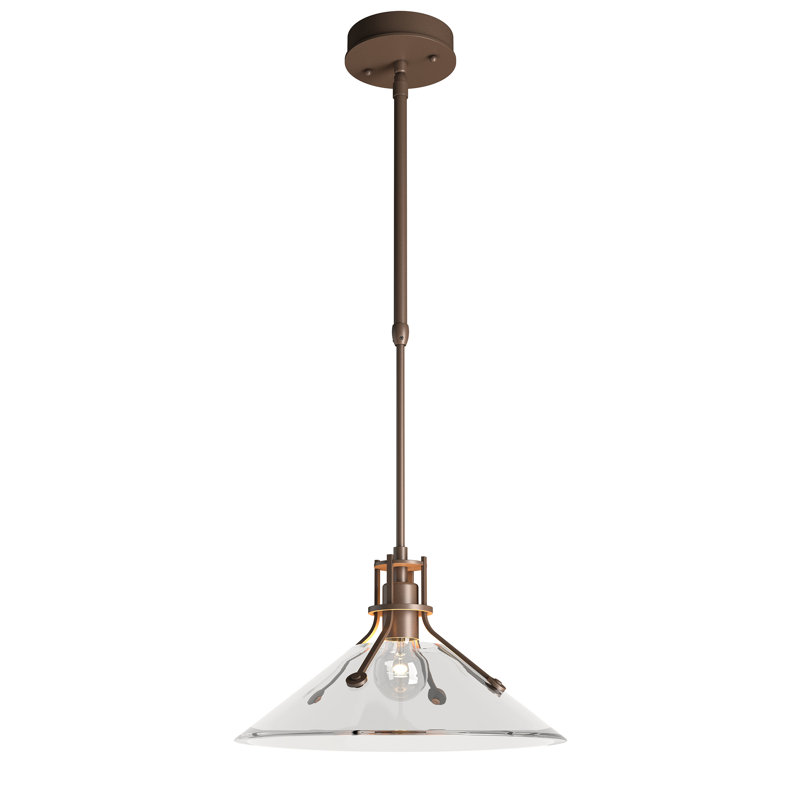 Luminaire suspendu d'extérieur Henry, Verre transparent, Bronze côtier