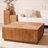 Modern Burlywood Solid Wood Square Coffee Table