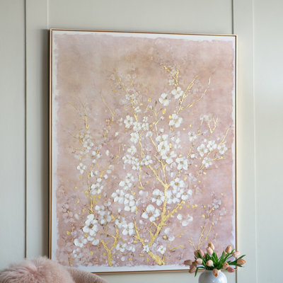 Hand-Painted Cherry Blossom Canvas Art