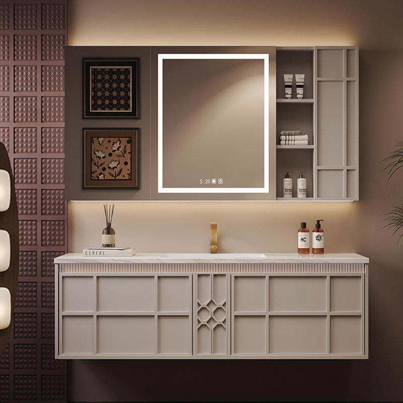 French style retro simple bathroom cabinet, 51"