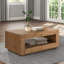 Table basse rectangulaire marron de style moderne du milieu du siècle avec rangement multifonctionnel