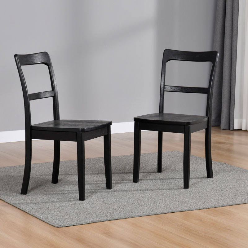 Imon 17.1" Wide Modern Farmhouse Style Curved Slat Back Dining Chairs