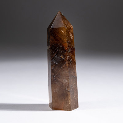 Véritable pointe de quartz rouge polie rutile du Brésil