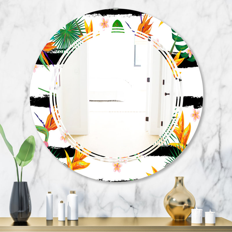 Miroir mural Triple C Cottage Americana, H 31,5 po x l 31,5 po, Triple C feuilles tropicales II