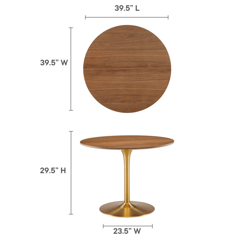 Modway Pursuit 40" Dining Table, Walnut