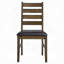 Ensemble de chaises de salle à manger en bois d'hévéa massif avec finition noyer et ensemble de meubles de cuisine en cuir synthétique brun 2 pièces