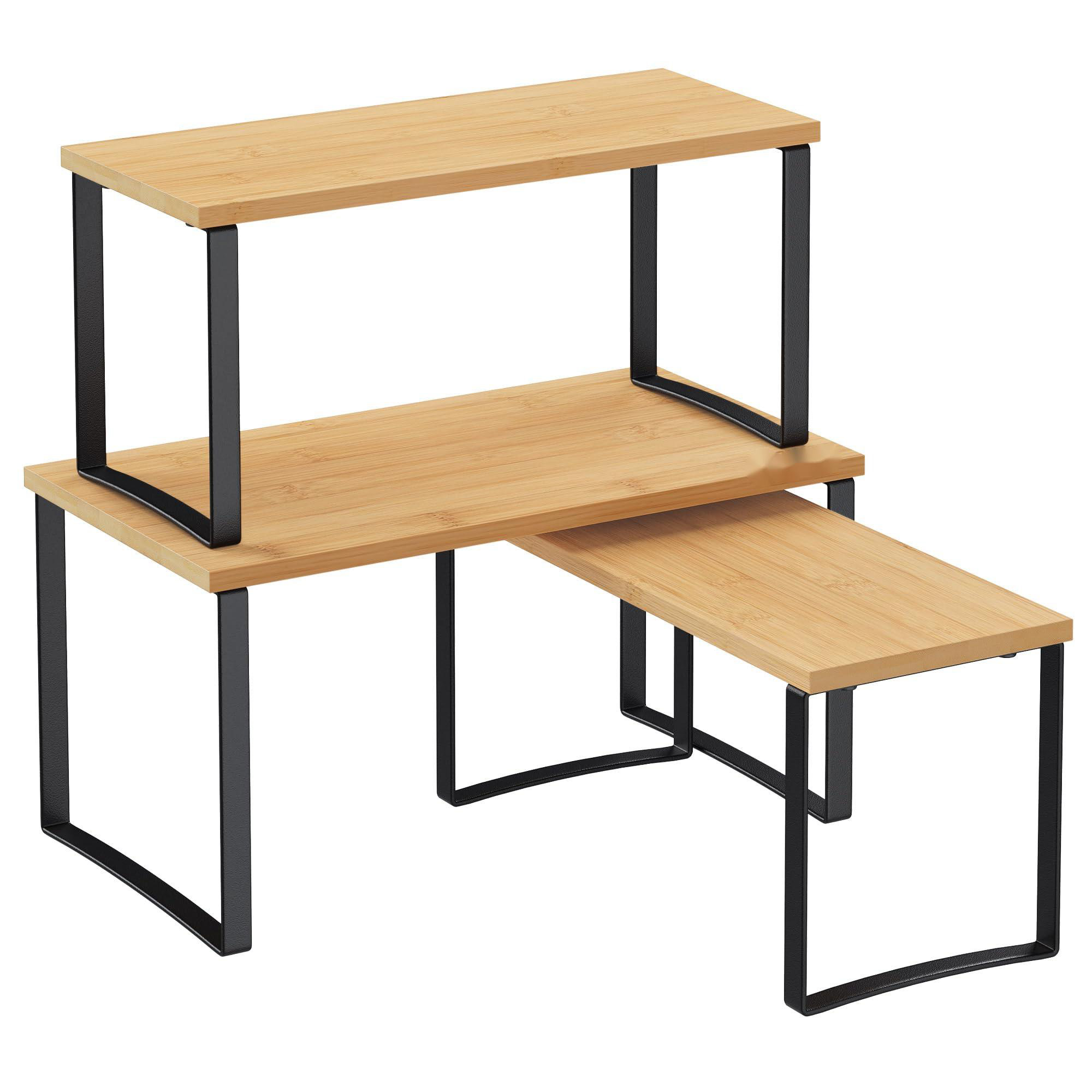 17 Stories Cabinet Organizer Shelf, Set Of 3 Kitchen Counter Shelves ...