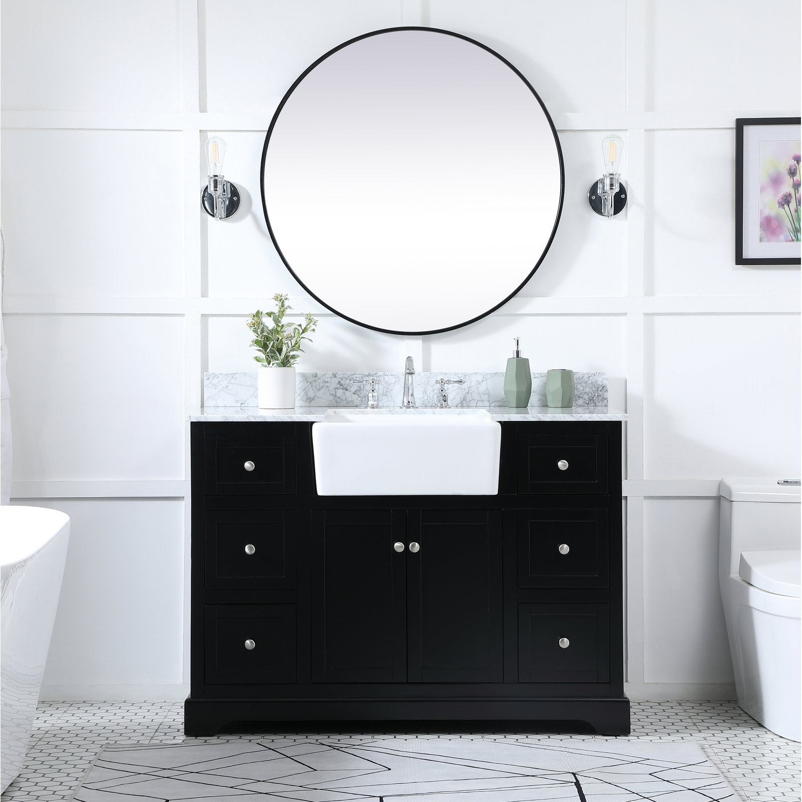 Pardue 48'' Single Bathroom Vanity, Black