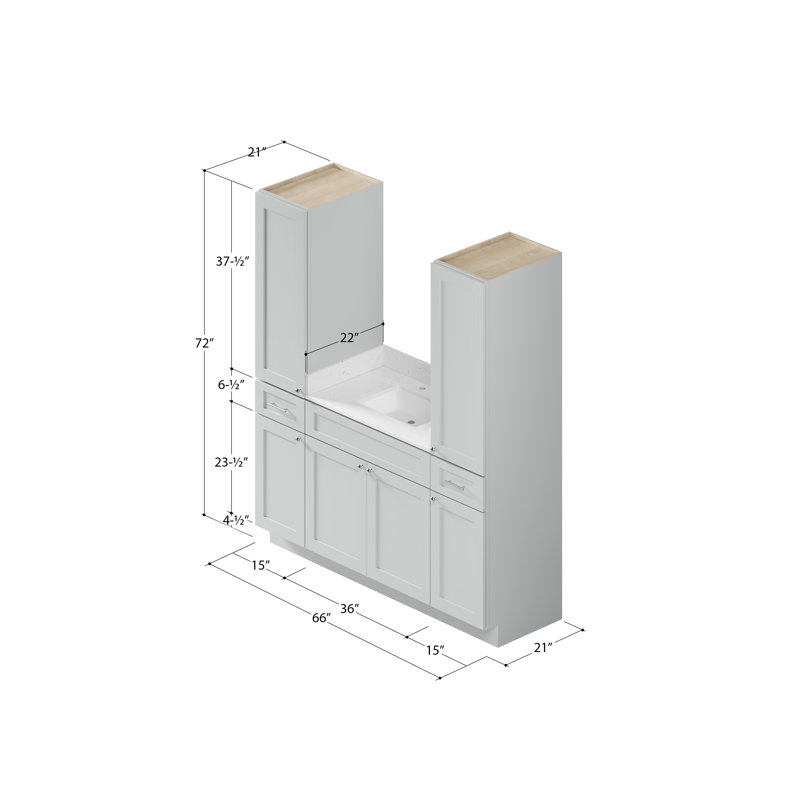 Ensemble de meuble-lavabo simple 66 po Disar, Gris