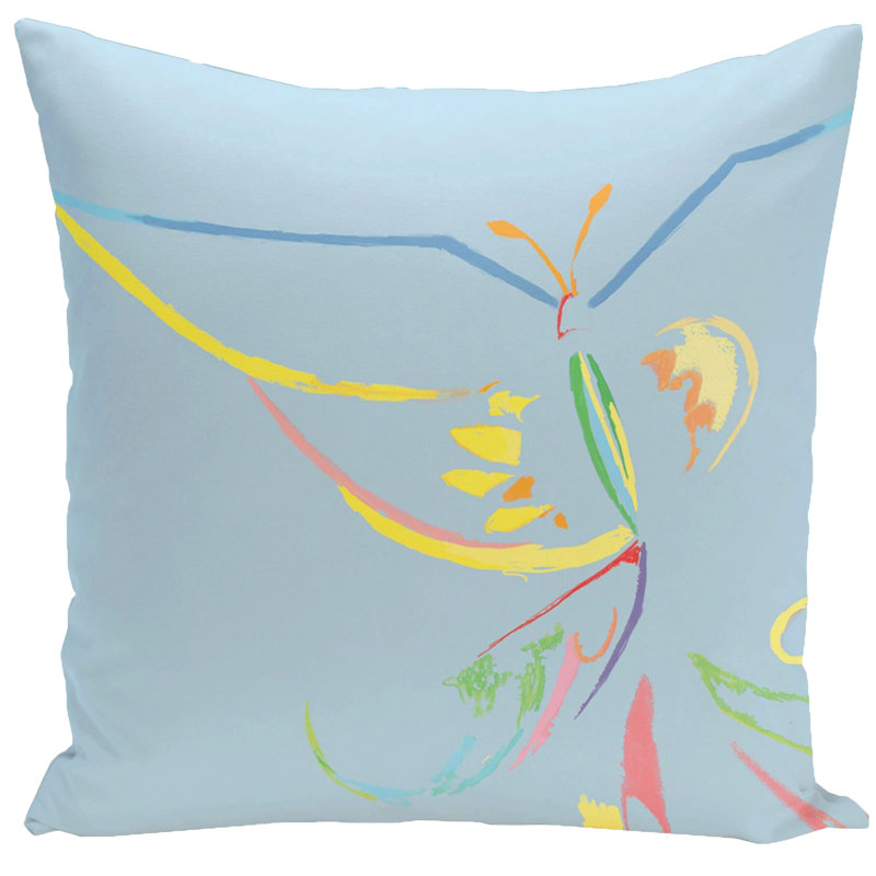 Abstract Reversible Throw Pillow, 18" H x 18" W, Carolina