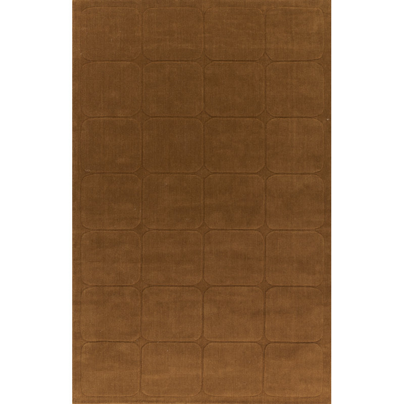 Tapis géométrique en laine tissé à la main Aldery 6 pi x 9 pi, 6 pi x 9 pi