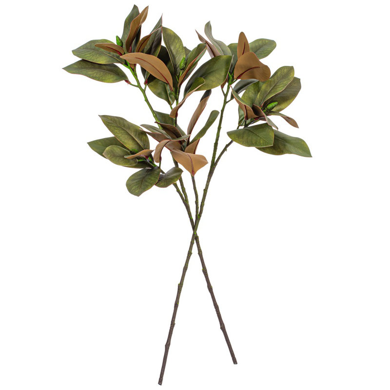 35" Artificial Green Magnolia Branch 2/Bag.