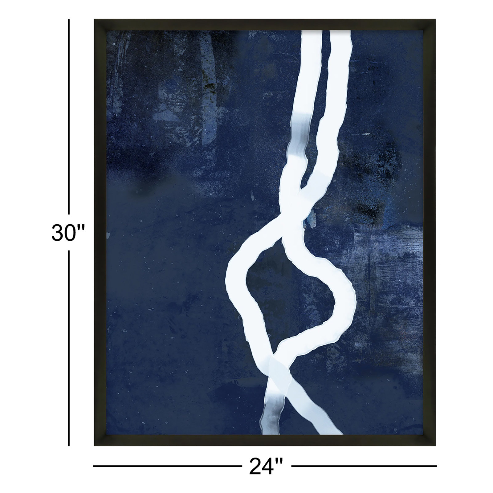 White Rope 3 by Jacques Pilon, Black, 30" H x 24" W