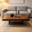 Table basse carrée en bois manufacturé brun