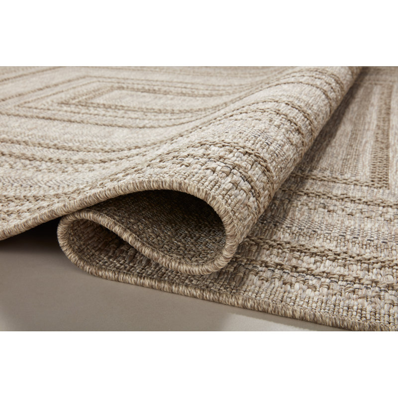 Dawn Fringe Edge Gray Synthetic 11'4" x 15' Indoor/Outdoor Rug