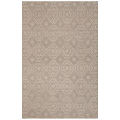 Tapis de surface beige en laine tissé à la main Denise