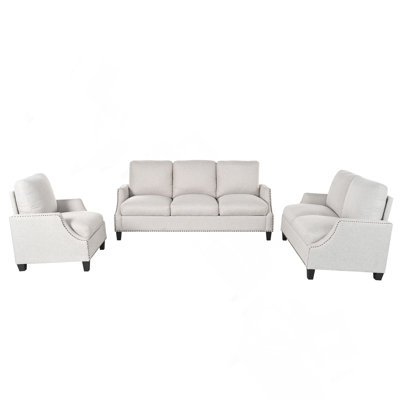 3 Piece Living Room Sofa Sets,Sectional Couch and Loveseat and Armchair Set,Modern 3 Seater Sofa + 2 Seater Couch+ Accent Chair Furniture Set for Apartment
