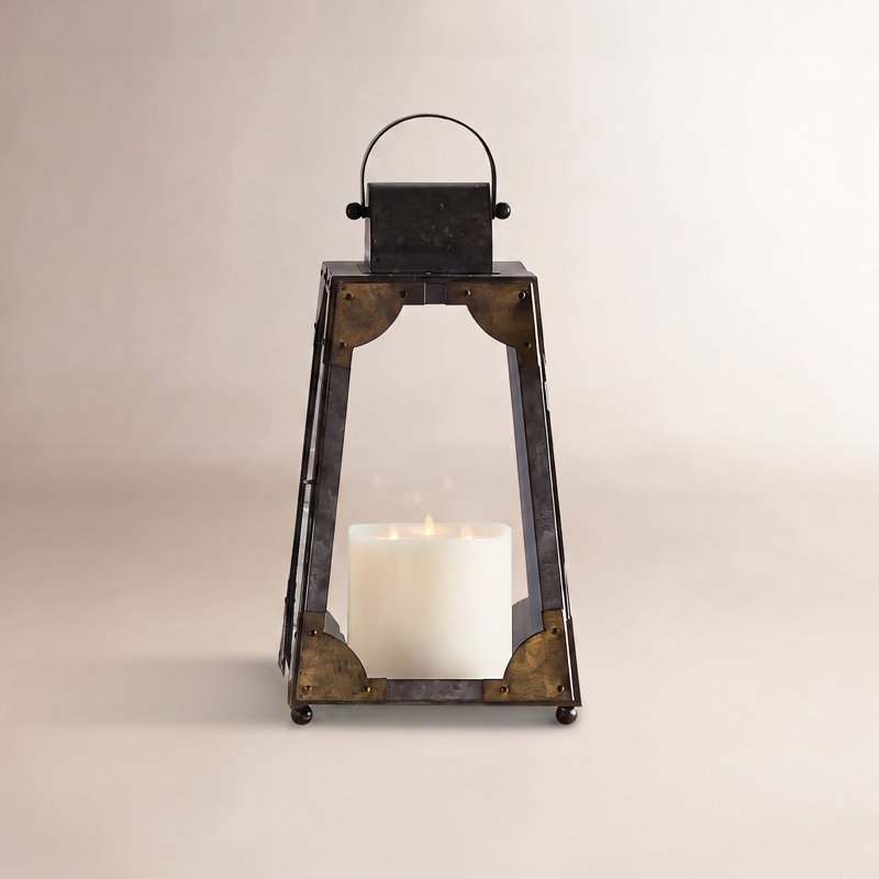 Idora Metal Tabletop Lantern, 18.5" H x 10" W x 10" D