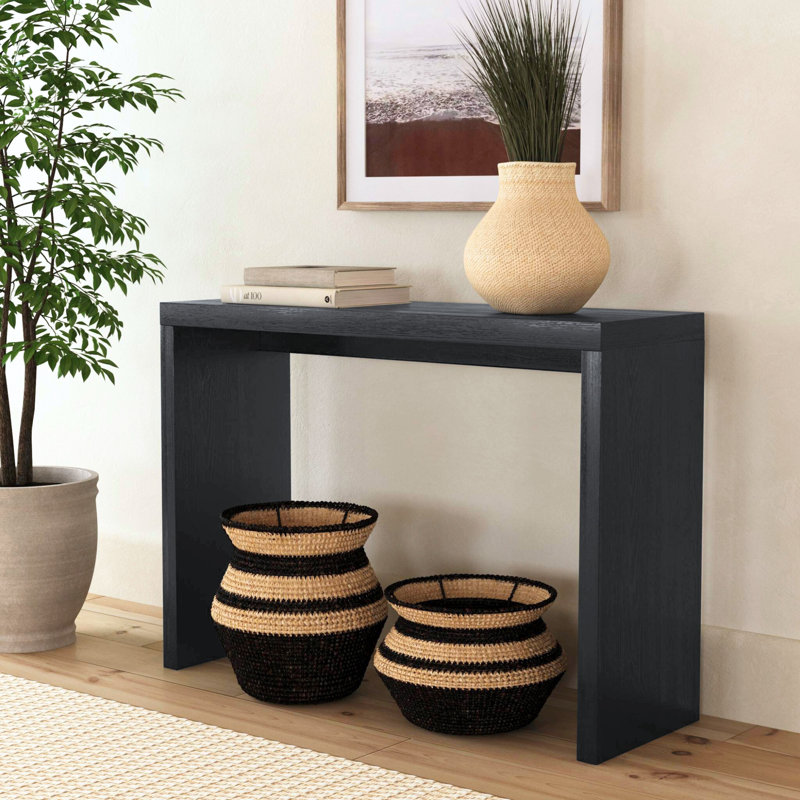 Jasper Waterfall Console Table, Black