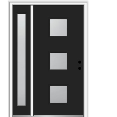 Spotlight Glass 81.75'' Flush Steel Front Entry Doors