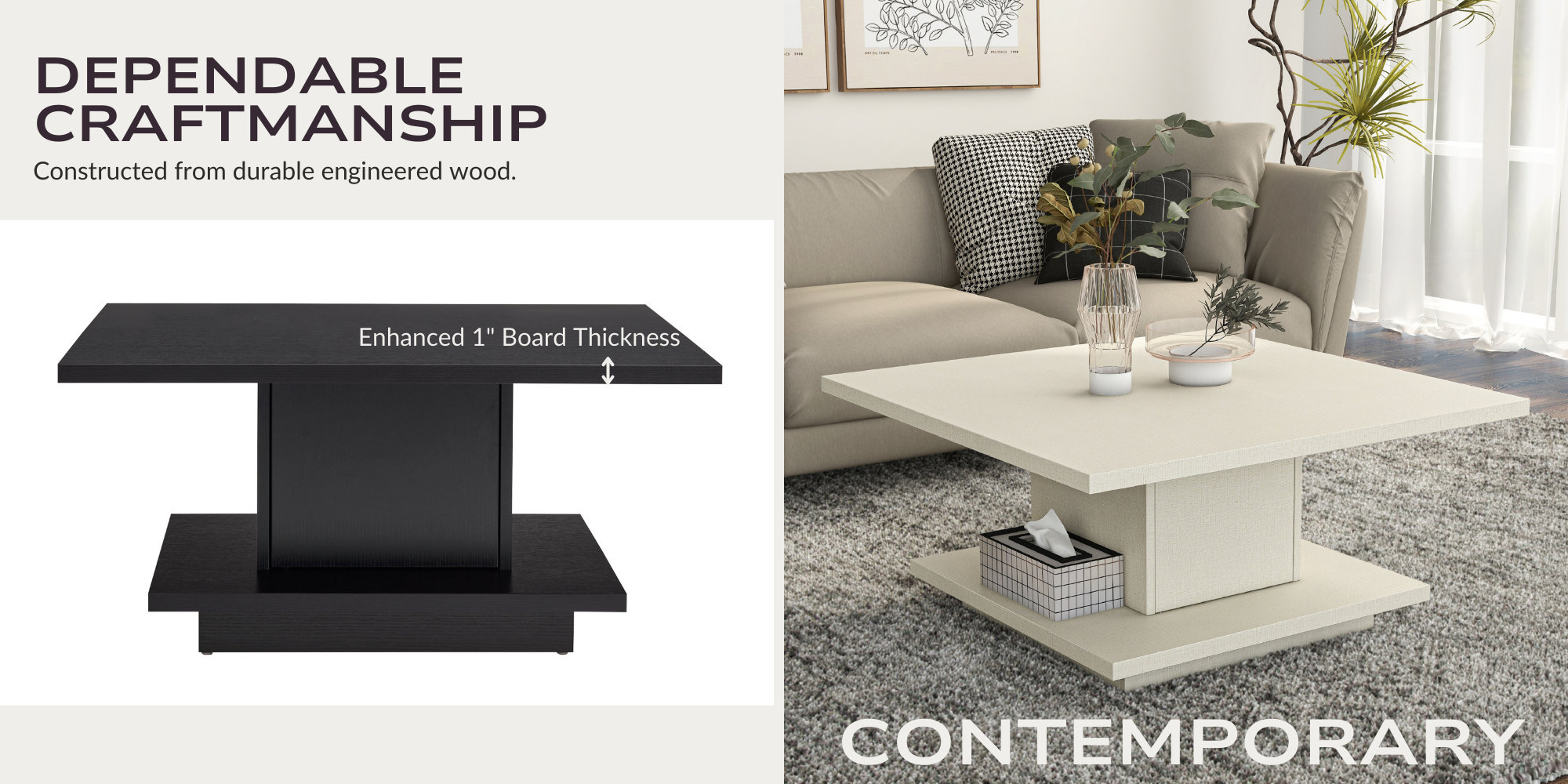 Stallard pedestal coffee table with storage discount