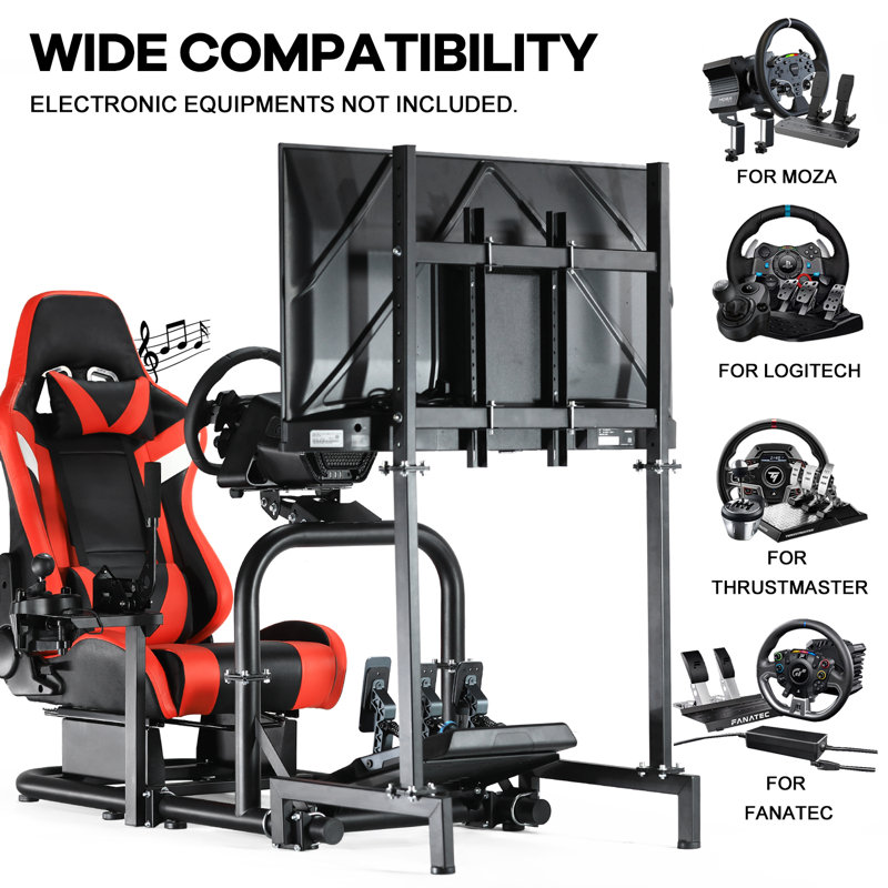 Fauteuil de jeu et de course ergonomique avec haut-parleurs intégrés Inbox Zero
