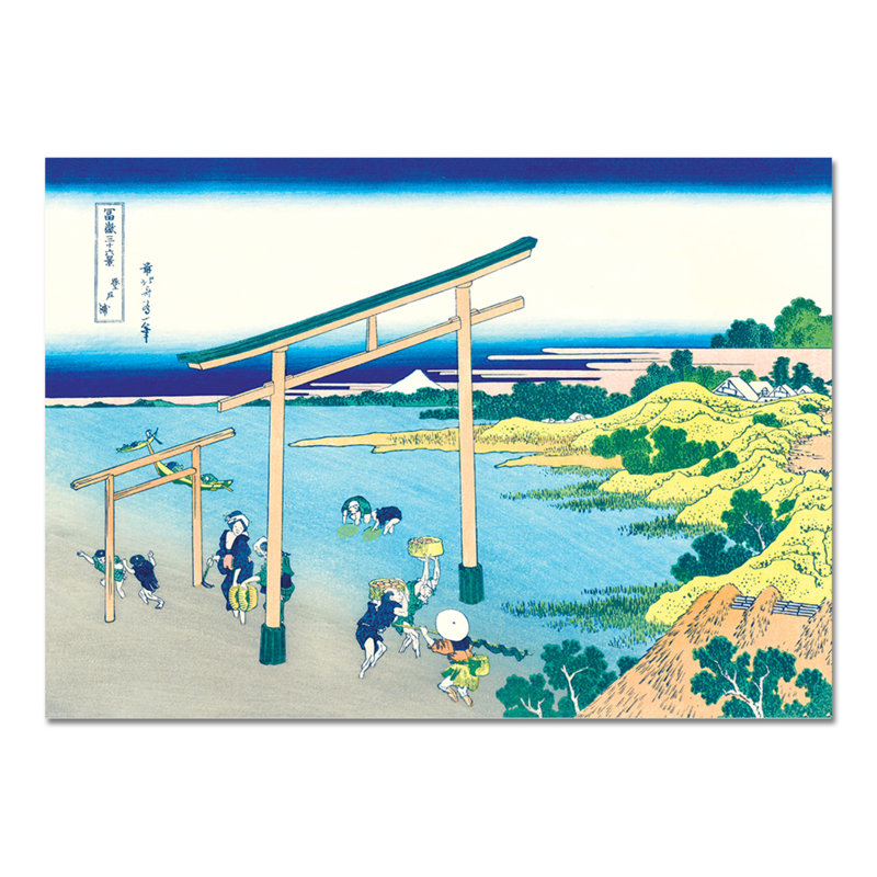 Noboto Bay by Hokusai - Unframed Painting on Glass, 65cm H x 95cm W