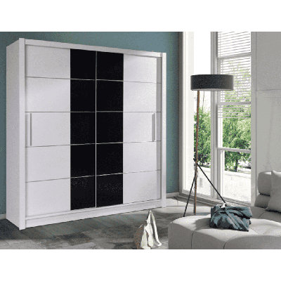 Sliding Wardrobe W205cm – 8-Shelf Storage with Space-Saving Design