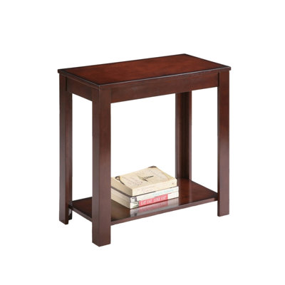 24" Wooden Side Table End Table, Dark Cherry Shade Design, Traditional Design Exhibition, 250 Lbs Weight Assimilate, Composite Wood Joined Up, Tall , Blend In With, Matched Together