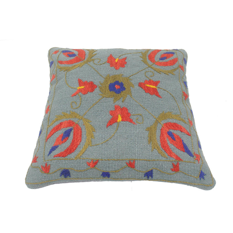 Rustic Knott Kilim Suzani Handmade Pillow