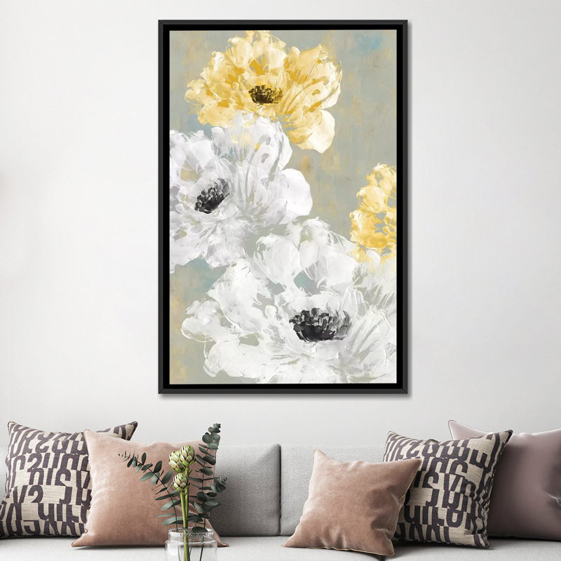 « neutral contrast ii », impression sur toile, H 26 po x l 18 po x P 1,5 po, Toile avec cadre noir, Pas de tapis