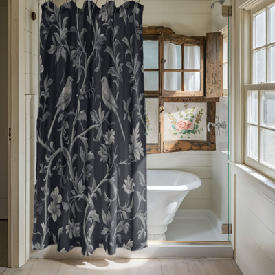 Rideau de douche noir Premium Azalea