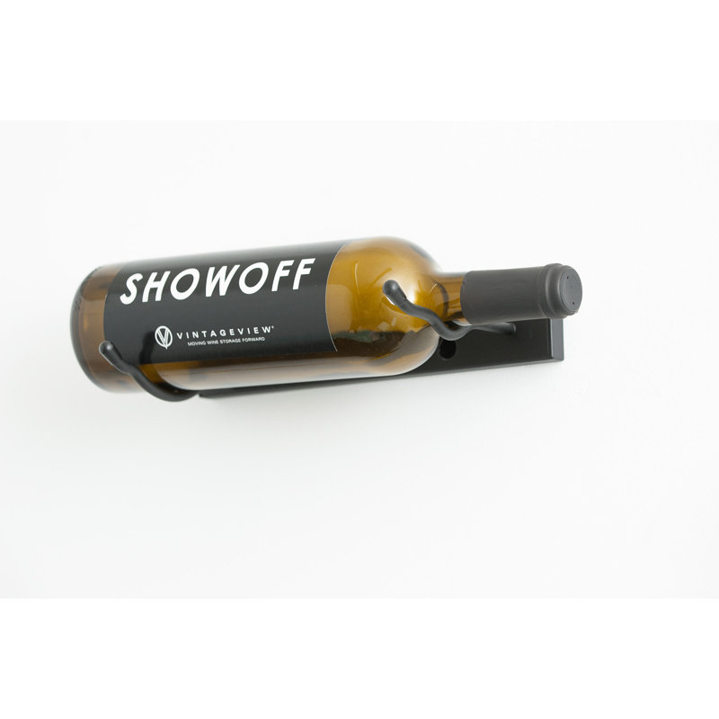Wall Mounted Single Wine Bottle Rack in Matte Black