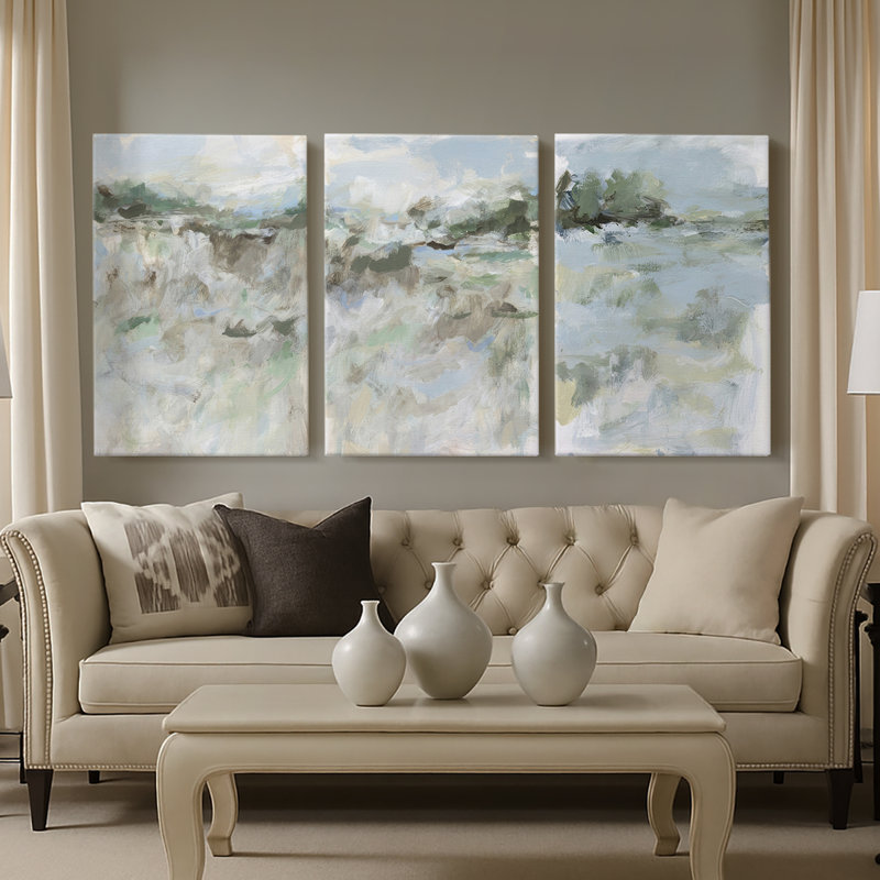 «Far Away Hills I», toile tendue sur mesure - 3 pièces, H 12 po x l 24 po