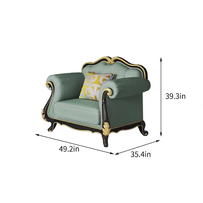 Fauteuil en cuir fleur 49,2 po