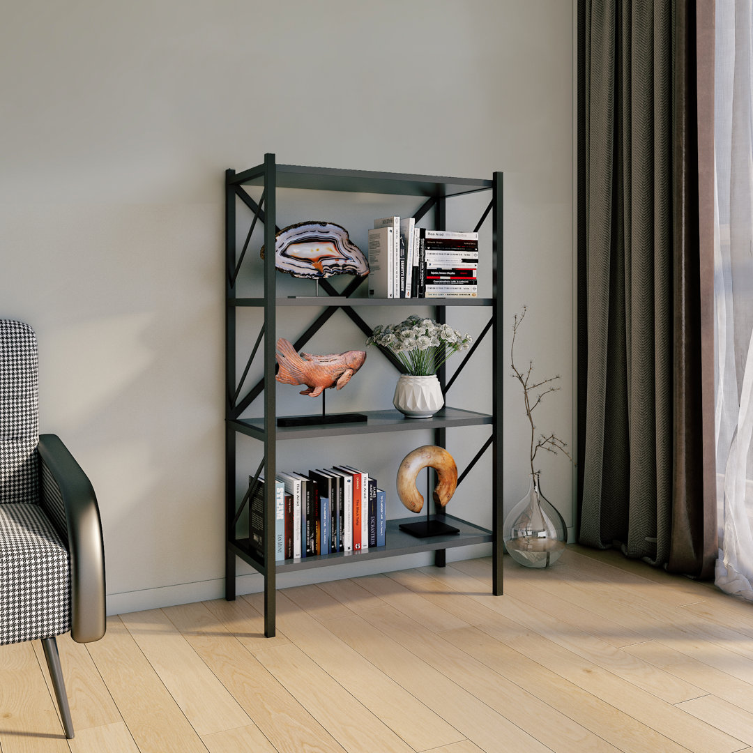 Addley 121cm H x 66cm W Metal Standard Bookcase